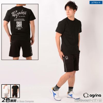agrina ベラノポケット付きコットンTシャツアーバンハーフパンツ上下セット