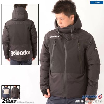 goleador 人工ダウンナイロンリップ切替斜めファスナーZIPジャケット