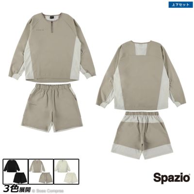 spazio ハーフジップドットメッシュ切替長袖ピステ上下セット