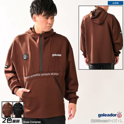goleador ダンボールニットレイヤードフードハーフZIPジャケット