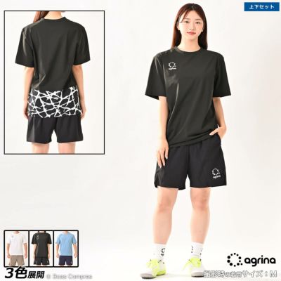 agrina ピエルパターン切替ドライトレーニングTシャツ上下セット